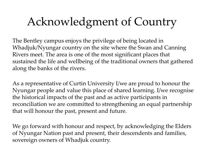 acknowledgment of country