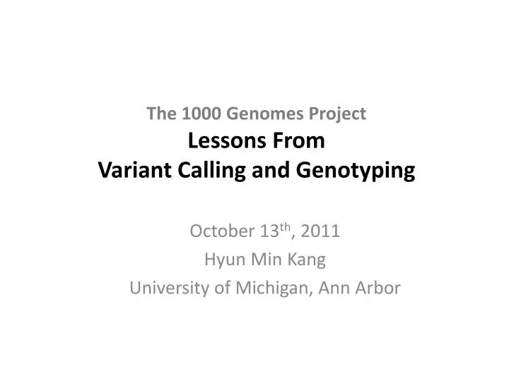the 1000 genomes project lessons from variant calling and genotyping