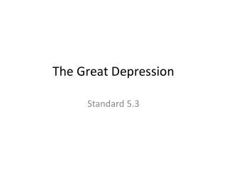 The Great Depression