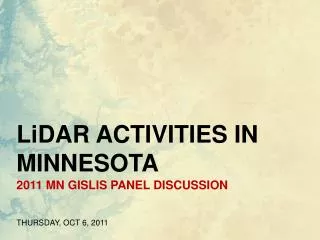 2011 MN GISLIS PANEL DISCUSSION