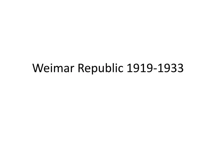 weimar republic 1919 1933