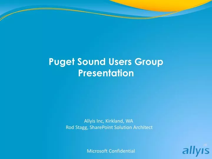 puget sound users group presentation