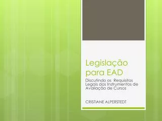 legisla o para ead