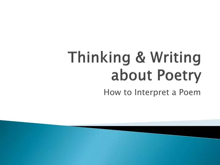 thinking writing about poetry