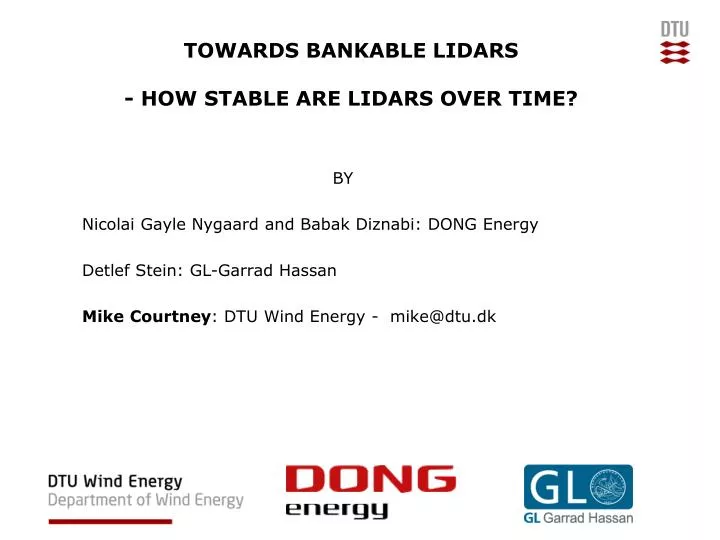 towards bankable lidars how stable are lidars over time