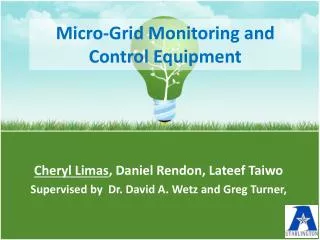 Micro-Grid Monitoring and Control Equipment
