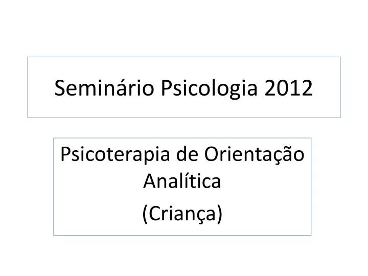 semin rio psicologia 2012