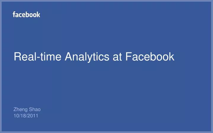 real time analytics at facebook