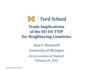 Trade Implications of the EU-US TTIP for Neighboring Countries