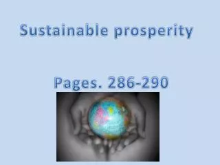 Sustainable prosperity