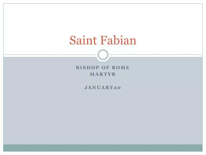 saint fabian