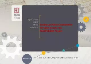 Scaling up Policy Coordination for Open Access: the PASTEUR4OA Project