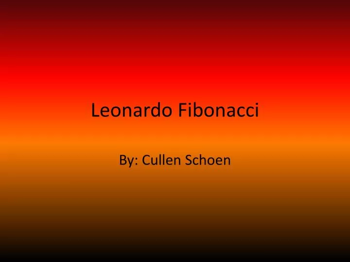 leonardo fibonacci