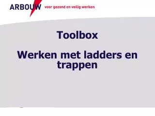 toolbox werken met ladders en trappen