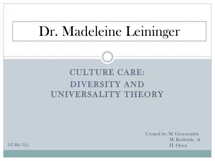 culture care diversity and universality theory