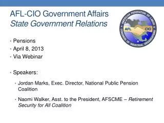 AFL-CIO Government Affairs State Government Relations