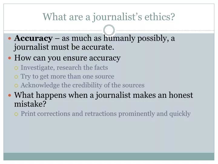 what are a journalist s ethics