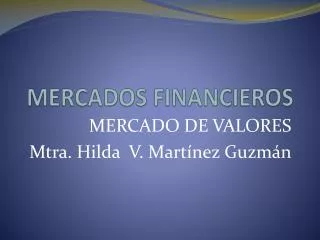 mercados financieros
