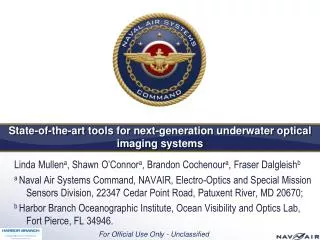 State-of-the-art tools for next-generation underwater optical imaging systems