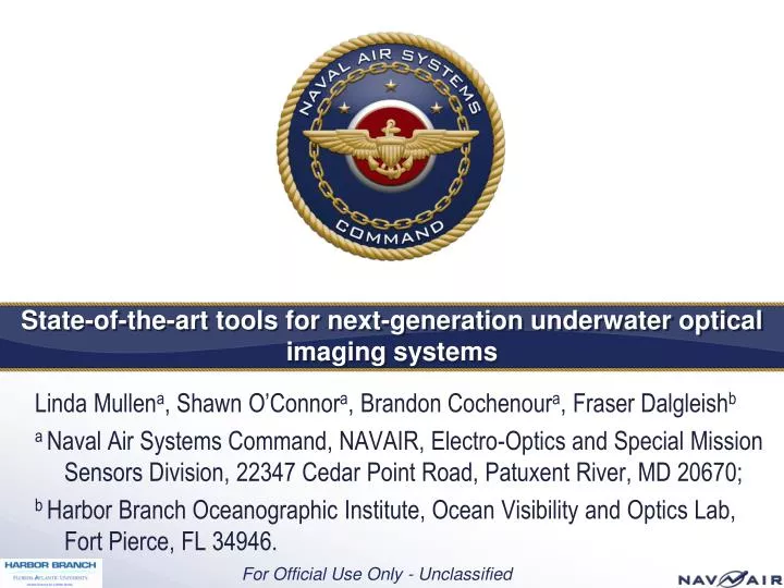 state of the art tools for next generation underwater optical imaging systems