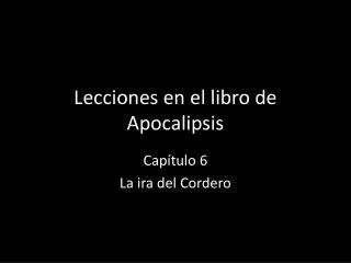 lecciones en el libro de apocalipsis