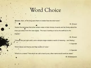 Word Choice