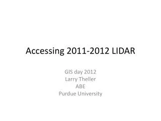 Accessing 2011-2012 LIDAR