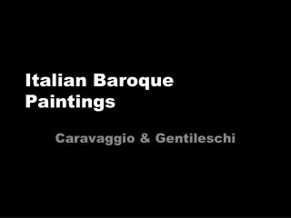 Italian Baroque Paintings