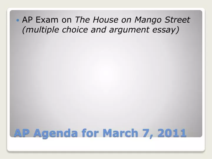 ap agenda for march 7 2011