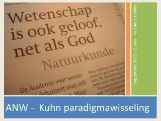 ANW - Kuhn paradigmawisseling