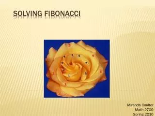 Solving Fibonacci