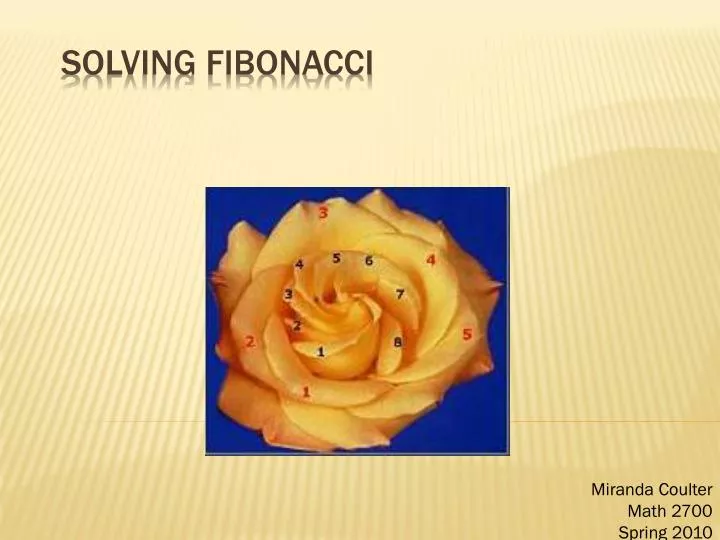 solving fibonacci