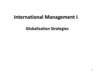 International Management I