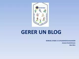 gerer un blog