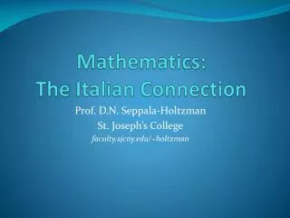 Mathematics: The Italian Connection