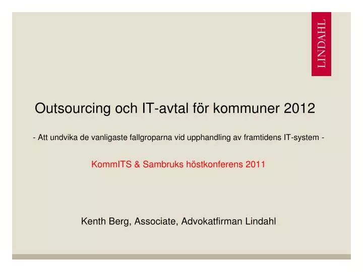 outsourcing och it avtal f r kommuner 2012