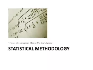Statistical Methodology