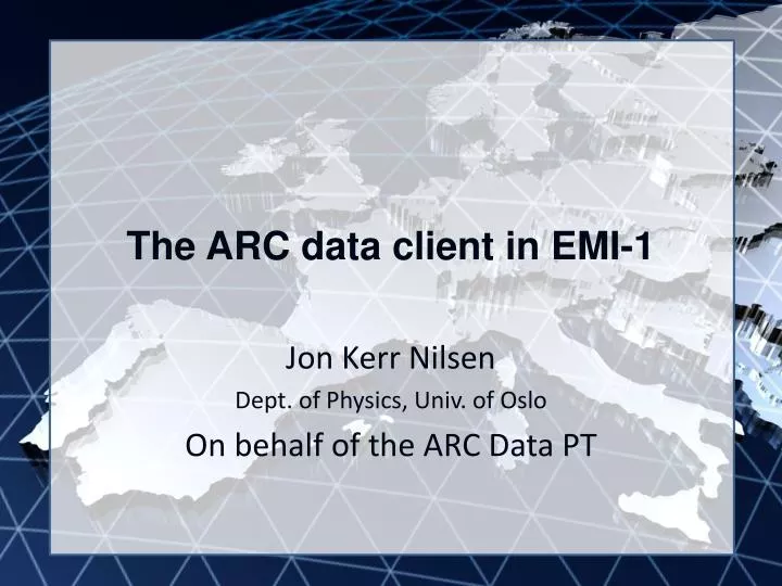 the arc data client in emi 1