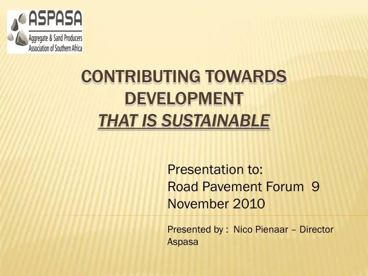 contributing towards development t hat is sustainable