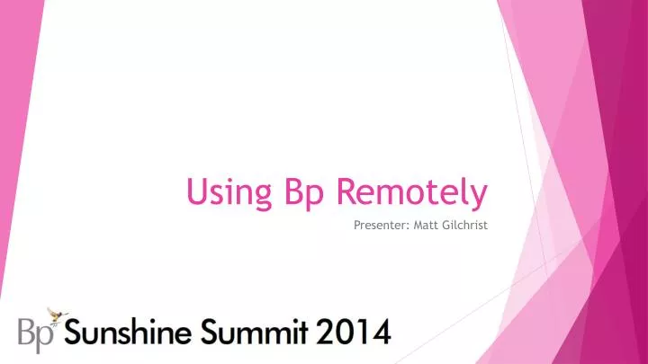 using bp remotely