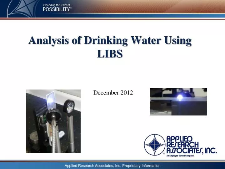analysis of drinking water using libs