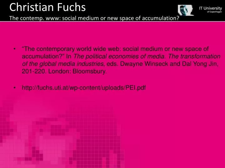 christian fuchs the contemp www social medium or new space of accumulation