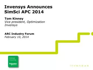 Invensys Announces SimSci APC 2014