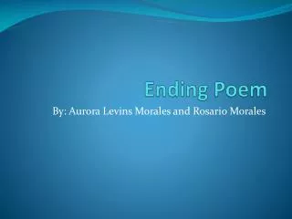Ending Poem