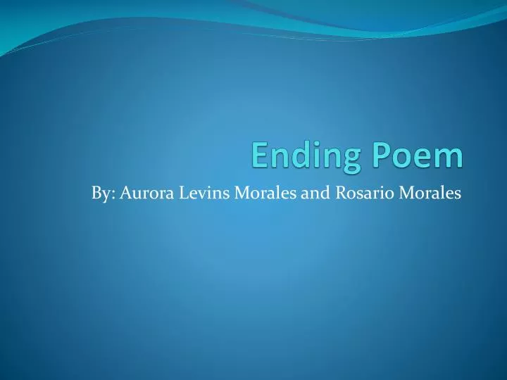 ending poem