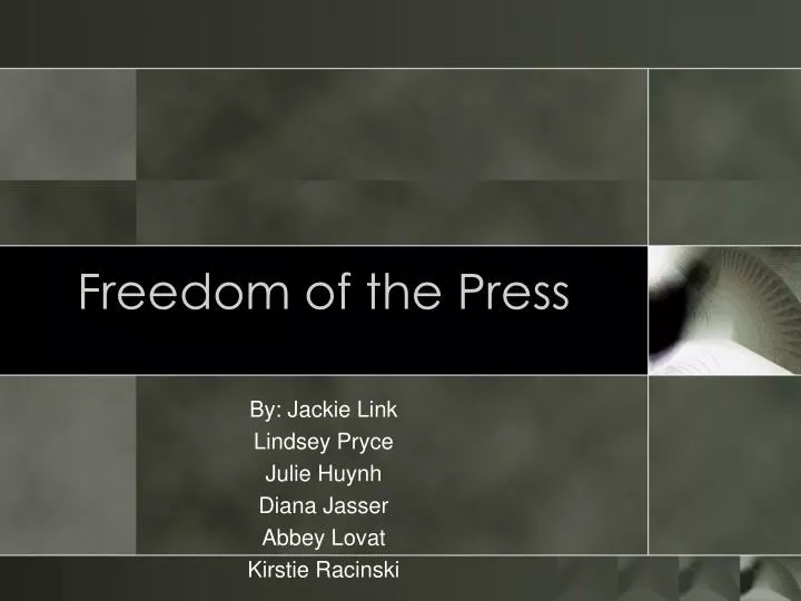 freedom of the press