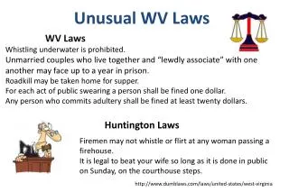 Unusual WV Laws