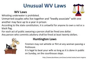 Unusual WV Laws