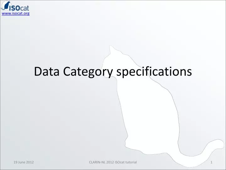 data category specifications