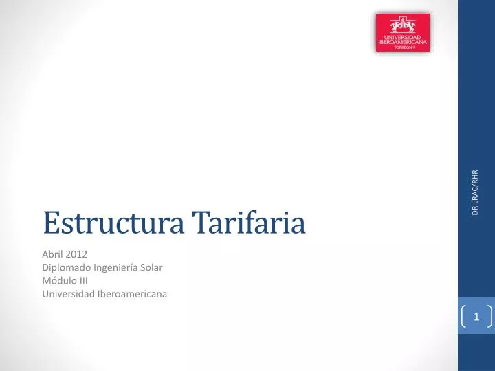 estructura tarifaria
